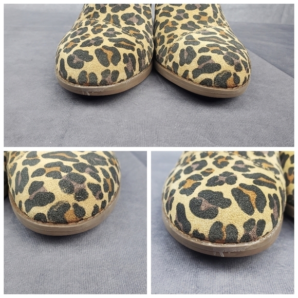 TOMS Sadie Tan Classic Leopard print Suede Women's Wedge heel Boot Size 8.5 - Picture 11 of 15